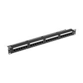 Патч-панель с кабельным органайзером 19дюймов 1U 24 порта UTP RJ-45 CAT 5e - REXANT, артикул 02-0031