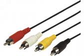 Шнур 4 RCA - 4 RCA, длина 1,5 метра, черный (etm17-0302) - артикул etm17-0302