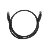 Патч-корд U/UTP CAT 6, RJ45-RJ45, 26AWG, LSZH, черный, 1м, - артикул 02-0292-1