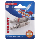 Разъём аудио, RCA под винт''Silver'', 2шт,, - REXANT, артикул 06-0151-A2