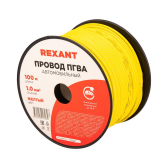 Провод ПГВА 1х1.00 мм2, желтый, бухта 100 м, - REXANT, артикул 01-6522