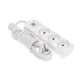 Удлинитель PREMIUM 3 гнезда, 3 м, 3х1,5 мм2, с/з, 2 USB, белый - артикул 13-4110