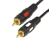Шнур 2 RCA - 2 RCA, 10 м., черный GOLD - артикул 17-0148