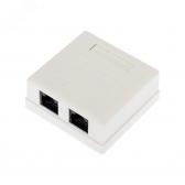 Розетка компьютерная внешняя 2-порта RJ-45 8P8C UTP неэкранированная кат6 (etm03-0136) - артикул etm03-0136