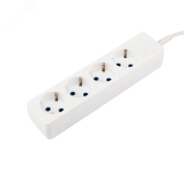 Удлинитель PROconnect 4 гнезда, 10 м, 3х0.75 мм, с/з, белый - артикул 11-7218