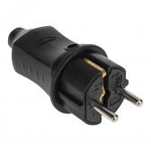 Вилка прямая влагозащищенная 2P+PE 230V, 16 А, IP44 каучук PROconnect - артикул etm111-001-4