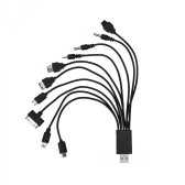 Шнур USB 10 в 1: 5P,5P,DC2.0,micro USB,DC4.5,DC3.5,Samsung G600,iPhone4,micro USB - артикул etm18-1196