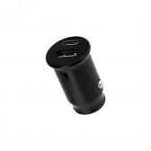Автозарядка в прикуриватель АЗУ USB-A+USB-C, 2.4 A черная - артикул etm18-2228