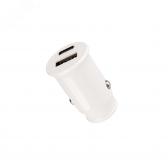 Автозарядка в прикуриватель АЗУ USB-A+USB-C, 2.4 A белая - артикул etm18-2229