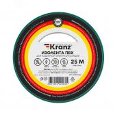 Изолента ПВХ KRANZ 0.13х19 мм, 25 м, зеленая - артикул KR-09-2203