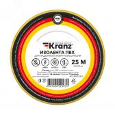 Изолента ПВХ KRANZ 0.13х19 мм, 25 м, желто-зеленая - артикул KR-09-2207