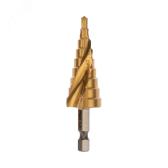 Сверло по металлу ступенчатое 4.0-20.0 мм 76 mm 65 HRC Р6М5 TiN (etmKR-12-6611) - артикул etmKR-12-6611