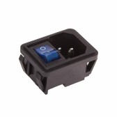 Выключатель клавишный 250V 10А (4с) ON-OFF синий с подсветкой и штекером C14 3PIN | 36-2271 | REXANT - артикул 36-2271