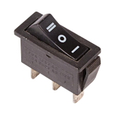 Выключатель клавишный 250V 10А (3с) ON-OFF-ON черный с нейтралью | 36-2220 | REXANT - артикул 36-2220