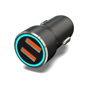 Зарядное устройство автомобильное c двумя портами USB-A + USB-A c LED-подсветкой 12Вт - REXANT, артикул 18-2242-5