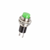 Выключатель-кнопка металл 220V 2А (2с) (ON)-OFF ?10.2 зеленая Mini | 36-3333 | REXANT - артикул 36-3333