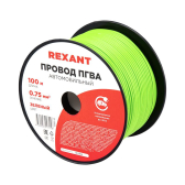 Провод ПГВА 1х0.75 мм2, зеленый, бухта 100 м, - REXANT, артикул 01-6503