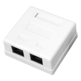 Розетка компьютерная 2-порт RJ 45 (8P8C)cat 5e внешняя, - REXANT, артикул 03-0151