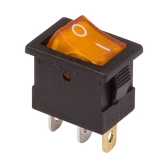 Выключатель клавишный 12V 15А (3с) ON-OFF желтый с подсветкой Mini | 36-2172 | REXANT - артикул 36-2172