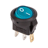 Выключатель клавишный круглый 250V 3А (3с) ON-OFF синий с подсветкой Micro | 36-2531 | REXANT - артикул 36-2531