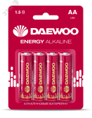 Элемент питания LR03 (AAА) DAEWOO Energy Alkaline блистер, 4 шт. - артикул 4895205029903