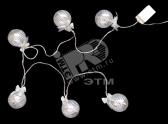 Гирлянда 6 прозрачных белых шаров 8см 18LED (4690601005557) - артикул 4690601005557