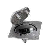 Основа влагостойкая IP66 с замком розеткой Schuko и разъемом RJ45 Cat.5e UTP из нержавеющей стали K45 Connect - Simon, артикул KSE15USEC-23-72
