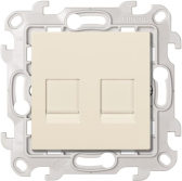 Розетка для передачи данных 2xRJ45 Cat.6 UTP цвета слоновая кость S24 Harmonie - артикул 2410600-031