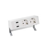 Настольный x3 розеточный блок, 2x2P+E, 2xUSB з/у, белый, S400 | 42322000-130 | Simon - артикул 42322000-130