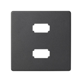 Simon 82 Накладка для коннектора 2*USB 2.0 типа А, "мама", S82, S82N, S82 Detail, графит | 8201090-038 | Simon - артикул 8201090-038