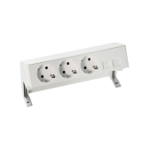 Розеточный блок настольный x4, 3х2P+E, 2хRJ45, белый, S400 - артикул 42403020-130