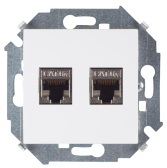 Simon 15 Белый Розетка компьютерная двойная RJ45 кат.6а (АМР, FTP) | 1591564-030 | Simon - артикул 1591564-030
