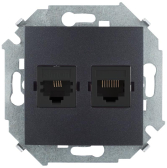 Розетка комбинированная RJ11 + RJ45 Cat.5e UTP (Systimax) цвета графит S15 - артикул 1591590-038