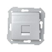 Simon 82 Адаптер со шторками на 1 коннектор UTP (RJ45), FTP (RJ45), RJ12, AMP, S82 Detail алюминий | 82005-93 | Simon - артикул 82005-93