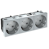 Розетка 3х2К+3 под углом 33° шторки 16А 250В (45х135 мм - 3 модуля Modul45) алюминиевый лак | 6120133 | OBO Bettermann - артикул 6120133