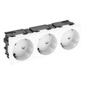 Розетка силовая 33° тройная 3х2К+З Modul45connect, со шторками, 16А 250В белая | 6120503 | OBO Bettermann - артикул 6120503