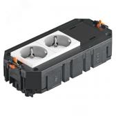 Коробка монтажная укомплектованная UT3 GST18i (2 розетки + заглушка) (UTC3 G W2) - артикул UTC3 G W2