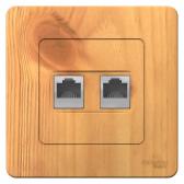 Розетка BLANCA двойная компьютерная скрытой установки RJ45 категория 5e +телефон RJ11 ясень (BLNIS045115) - артикул BLNIS045115
