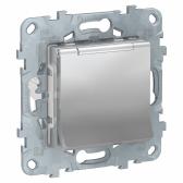 UNICA NEW Розетка в рамку с/з, с/ш, с крышкой, 16 А, 250 В, IP40, алюм - артикул NU503730TA