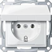 Механизм розетки Schuko с крышкой белый (MTN2311-0319) - артикул MTN2311-0319