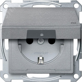 Механизм розетки Schuko с крышкой алюминий (MTN2314-0460) - артикул MTN2314-0460