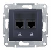Sedna Розетка двойная компьютерная графит (SDN4800170) - артикул SDN4800170