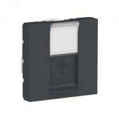 Розетка UNICA MODULAR компьютерная RJ45 одиночная категория 6 STP 2 модуля антрацит (NU341754) - артикул NU341754