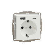 MERTEN SM РОЗЕТКА силовая 16 A с зарядкой USB A+C 3 A, АКТИВНЫЙ БЕЛЫЙ | MTN2367-0325 | Schneider Electric - артикул MTN2367-0325