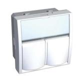 Накладка 2xRJ45 ACTASSI белая RAL9010 (ALB45384) - артикул ALB45384