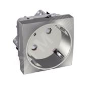 Розетка 45 2P+E со шторками металлик - артикул ALB46282