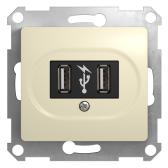 GLOSSA Розетка USB в рамку бежевая - артикул GSL000232