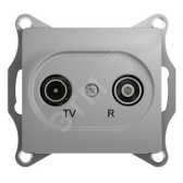 GLOSSA Розетка TV-R одиночная 1DB алюминий в рамку - артикул GSL000394