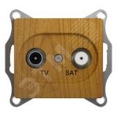 GLOSSA TV-SAT Розетка проходная 4DB ДУБ в рамку - артикул GSL000598