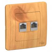 BLANCA скрытой установки розетка двойная компьютерная RJ45, кат.5e,, ясень (BLNIS045455) - артикул BLNIS045455